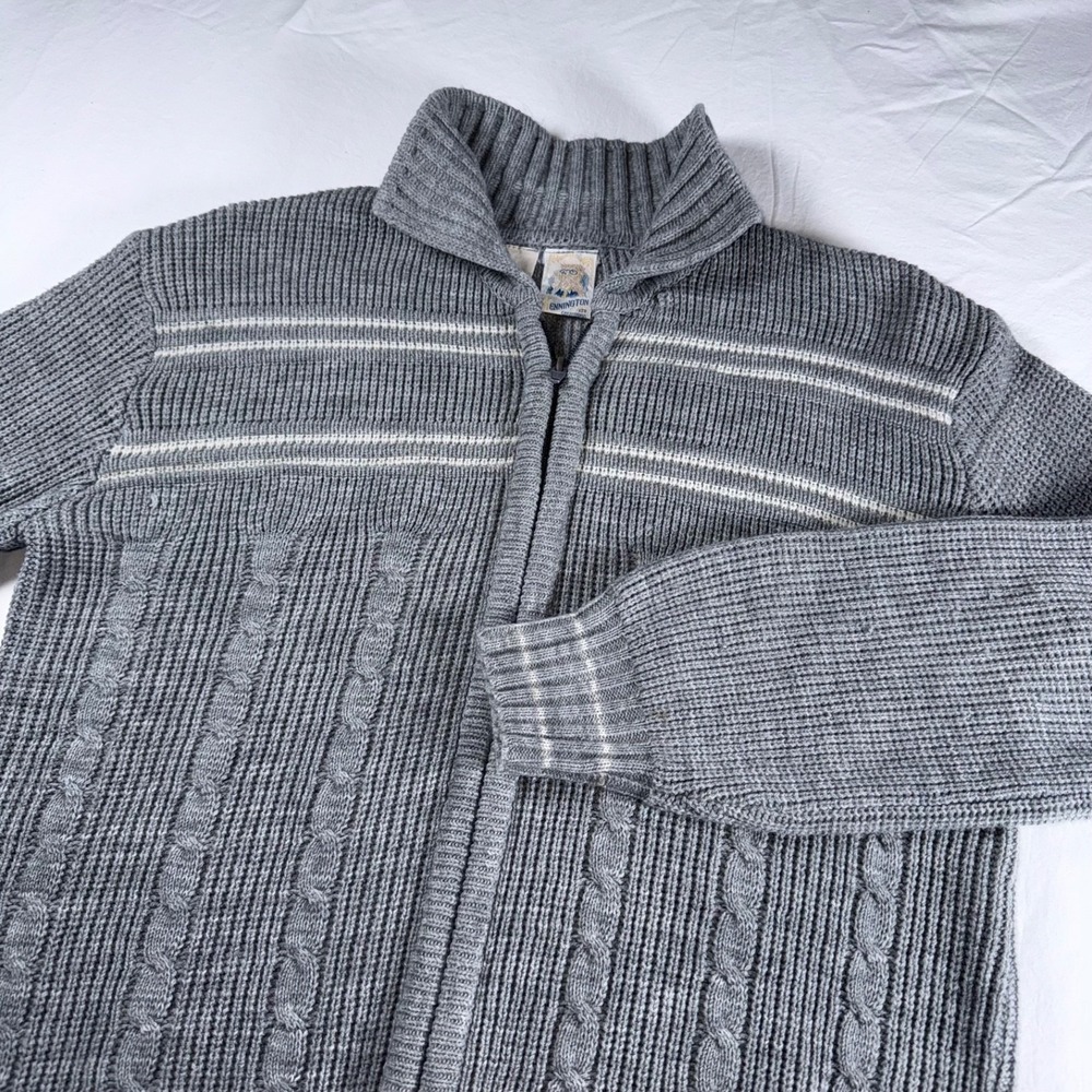 Vintage Kennington Cardigan Full Zip Knit Sweater Pockets Men's Size Large